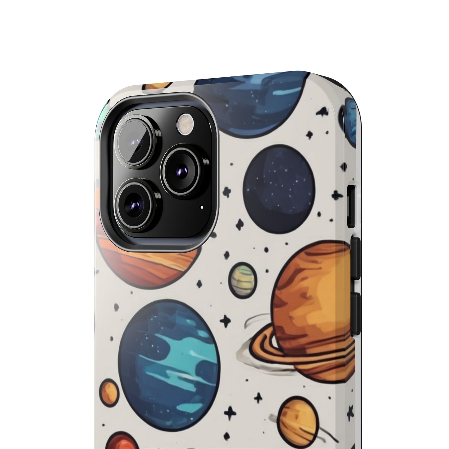 Cosmic Galaxy Tough Phone Case - Planetary Cartoon Design - for iPhone
