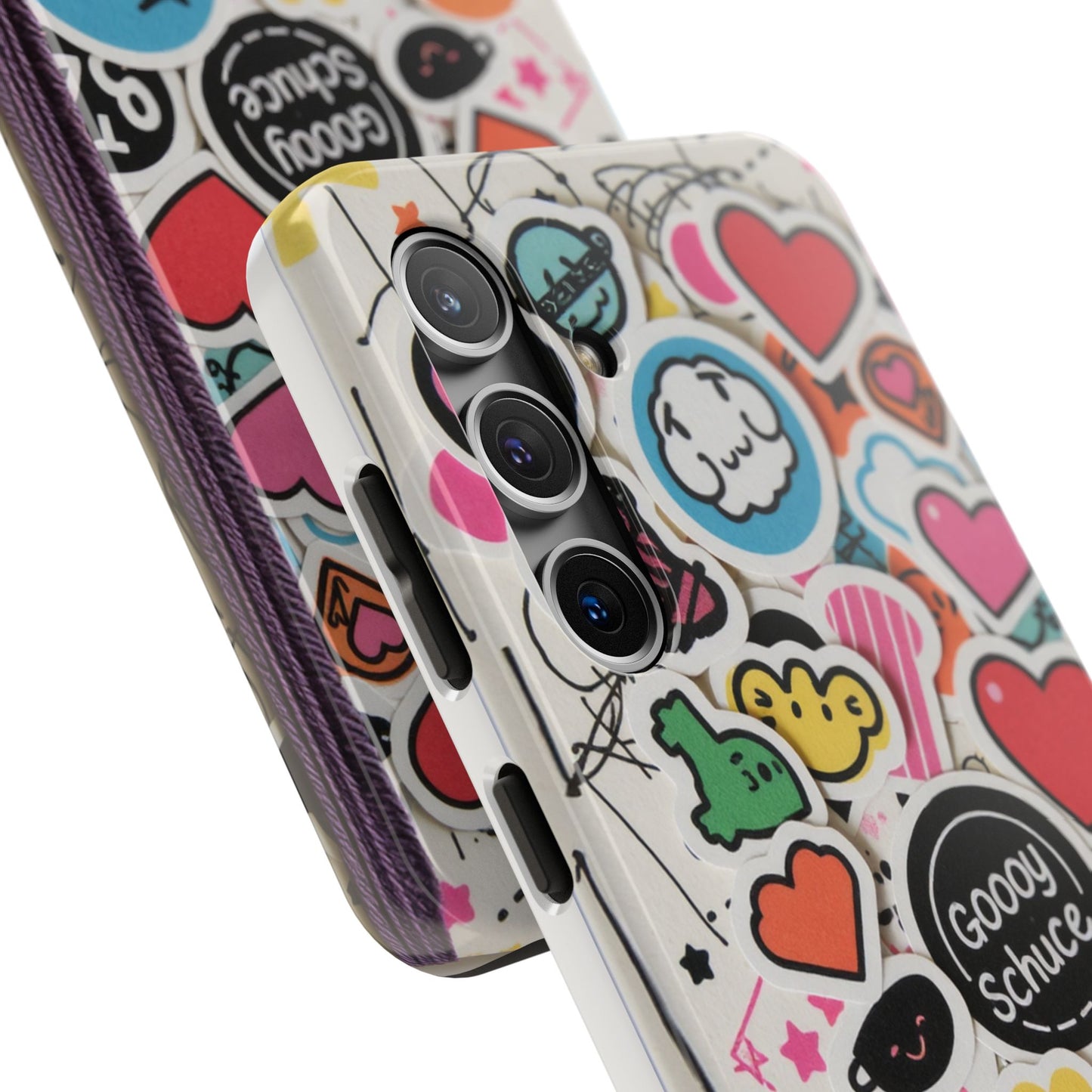 Colorful Stickers Phone Case - Fun & Trendy Tough Phone Cases