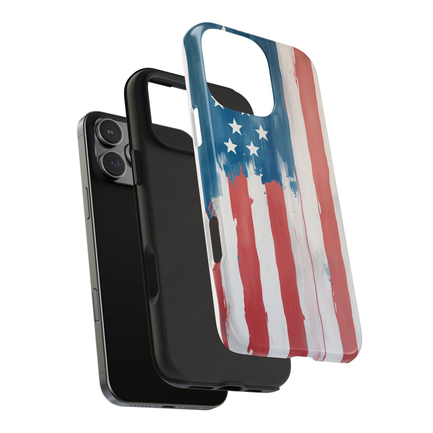 Patriotic Tough Phone Cases - Abstract USA Flag Design for Durable Protection - for iPhone