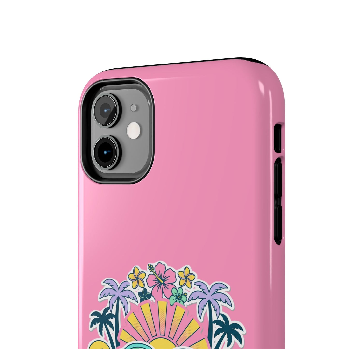 Retro Summer Phone Case — Y2K Palm Trees, Roller Skates & Smiley Collage