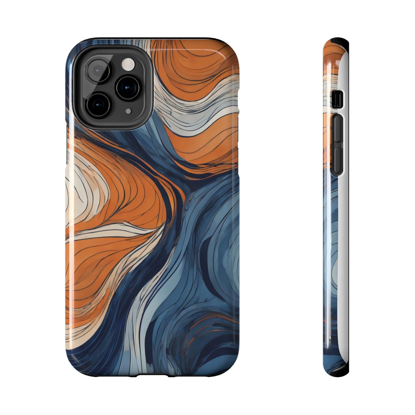 Artistic Tough Phone Case - Vibrant Abstract  Waves Design - for iPhone