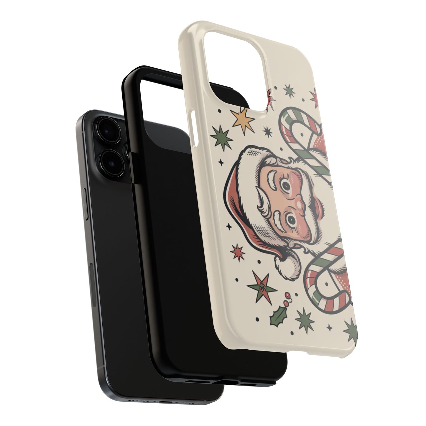 Retro Santa Tough Phone Case - Festive Holiday Design