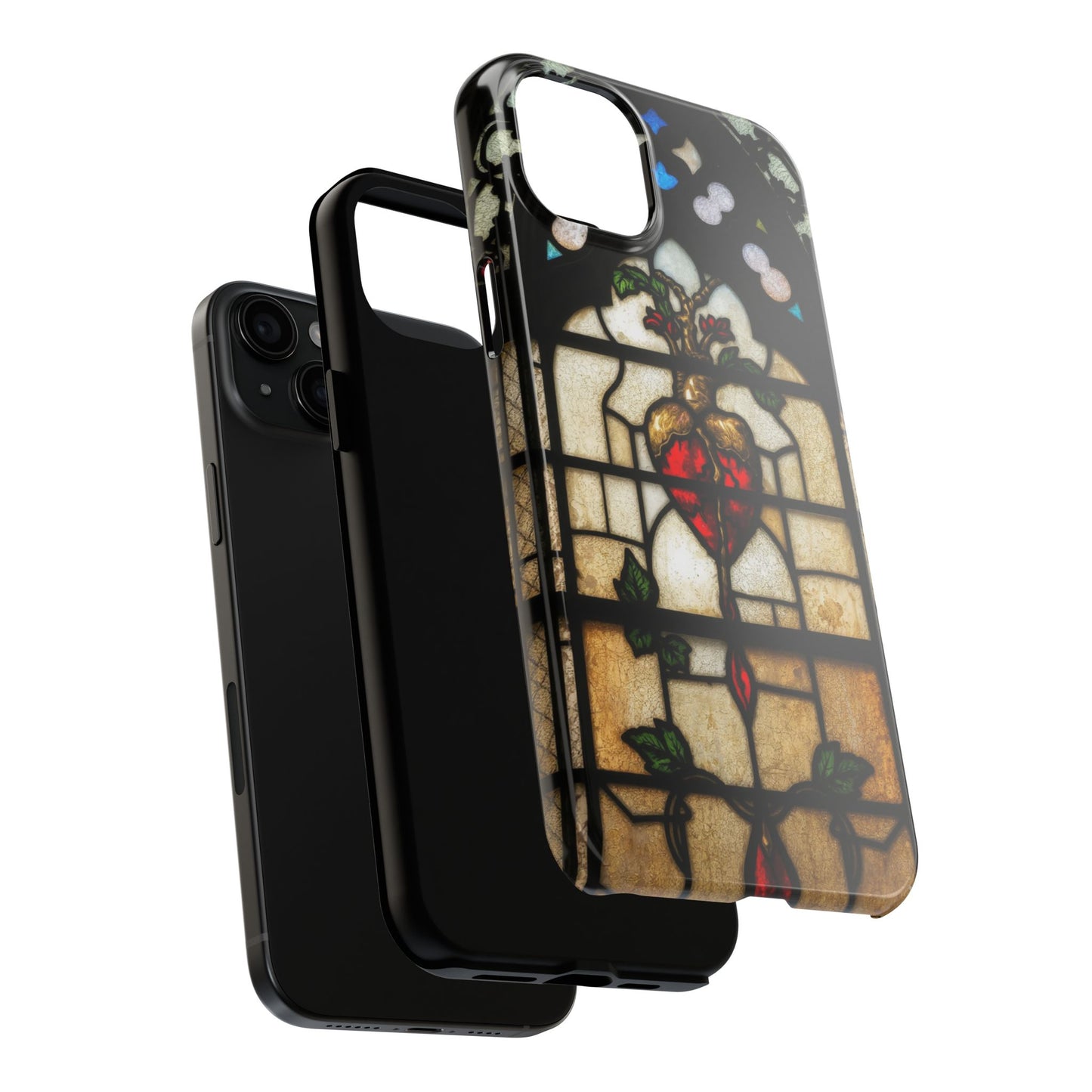 Stained Glass Heart Tough Phone Case - Unique Design for Protection & Style