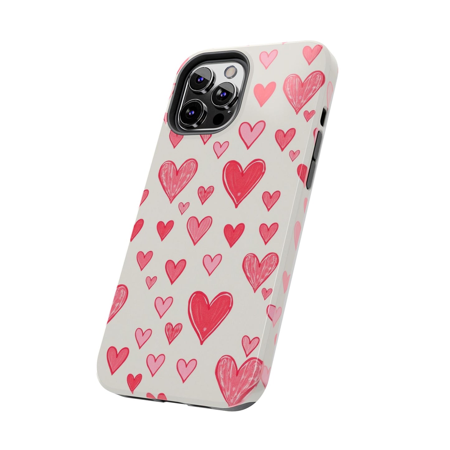 Heart Pattern Tough Phone Case - Cute and Stylish Protection