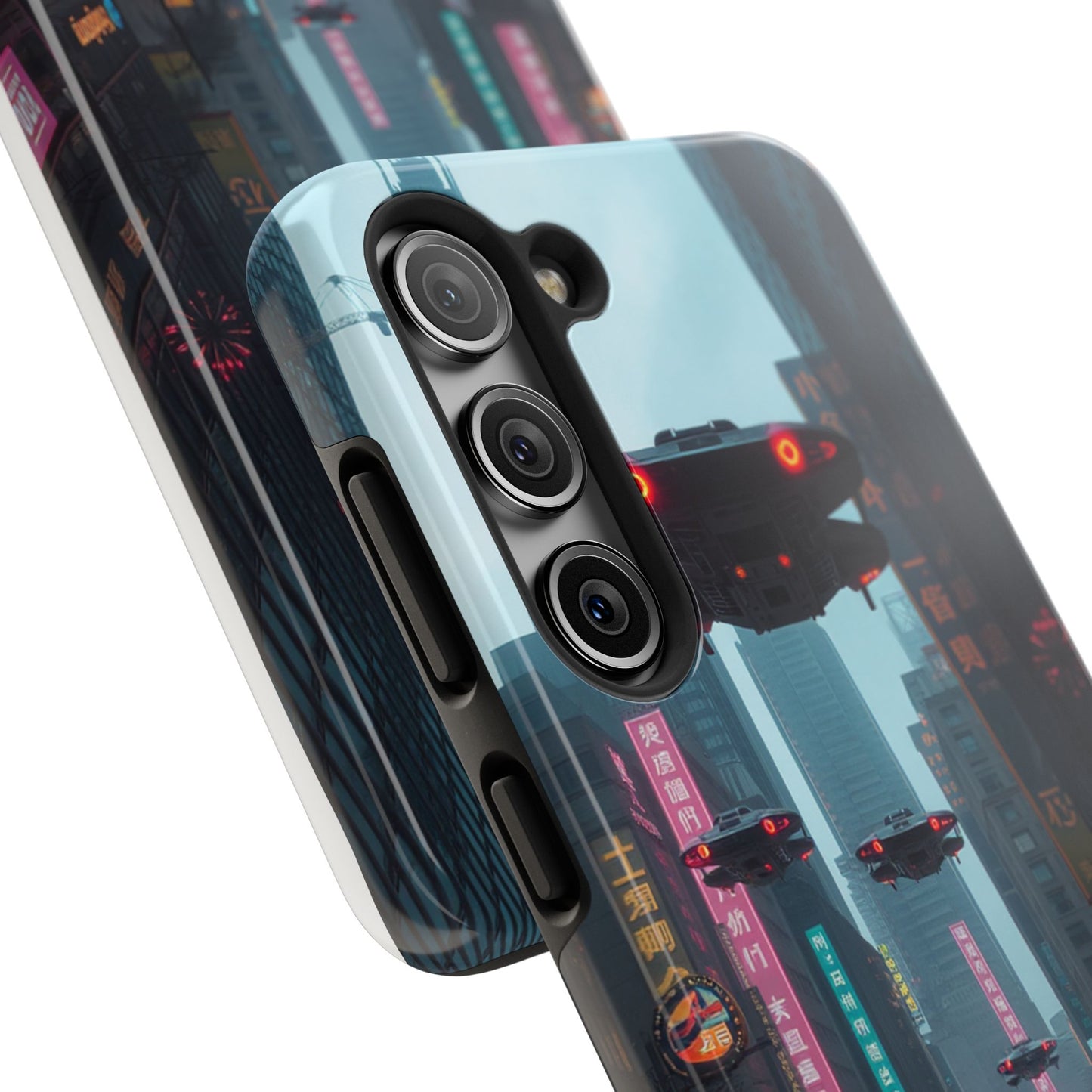 Futuristic City Tough Phone Case - Sci-Fi Design for Urban Explorers