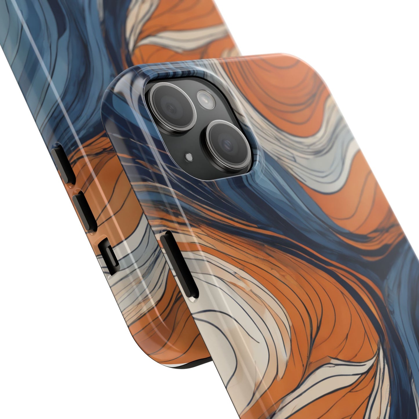 Artistic Tough Phone Case - Vibrant Abstract  Waves Design - for iPhone