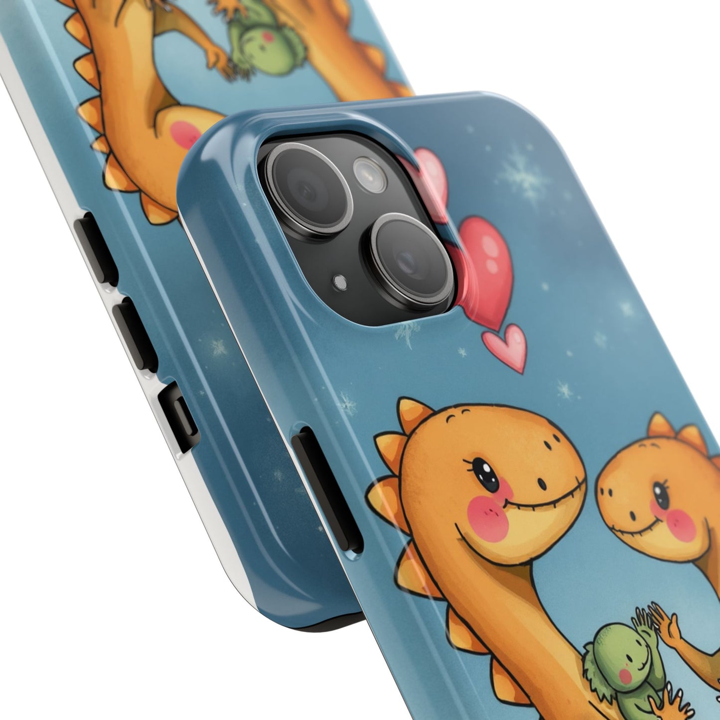 Dino Love Tough Phone Case - Cute & Durable Design for Kids & Parents