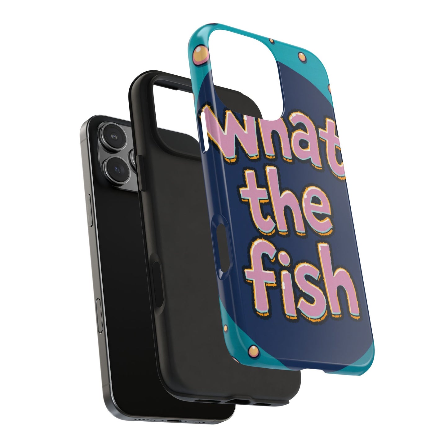 Playful Tough Phone Case - "What the Fish" Design