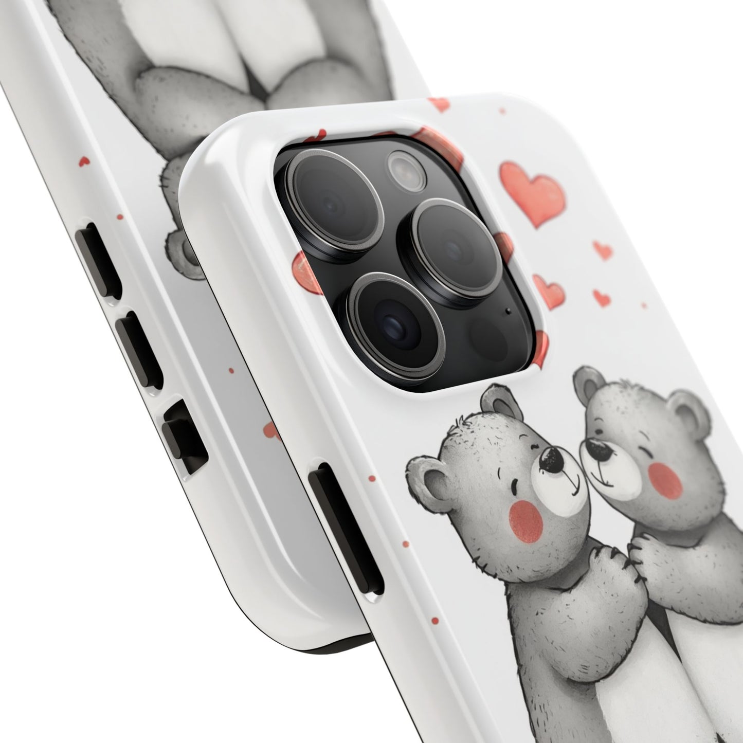 Cute Bear Love Tough Phone Case - Perfect for Valentine's Day & Couples