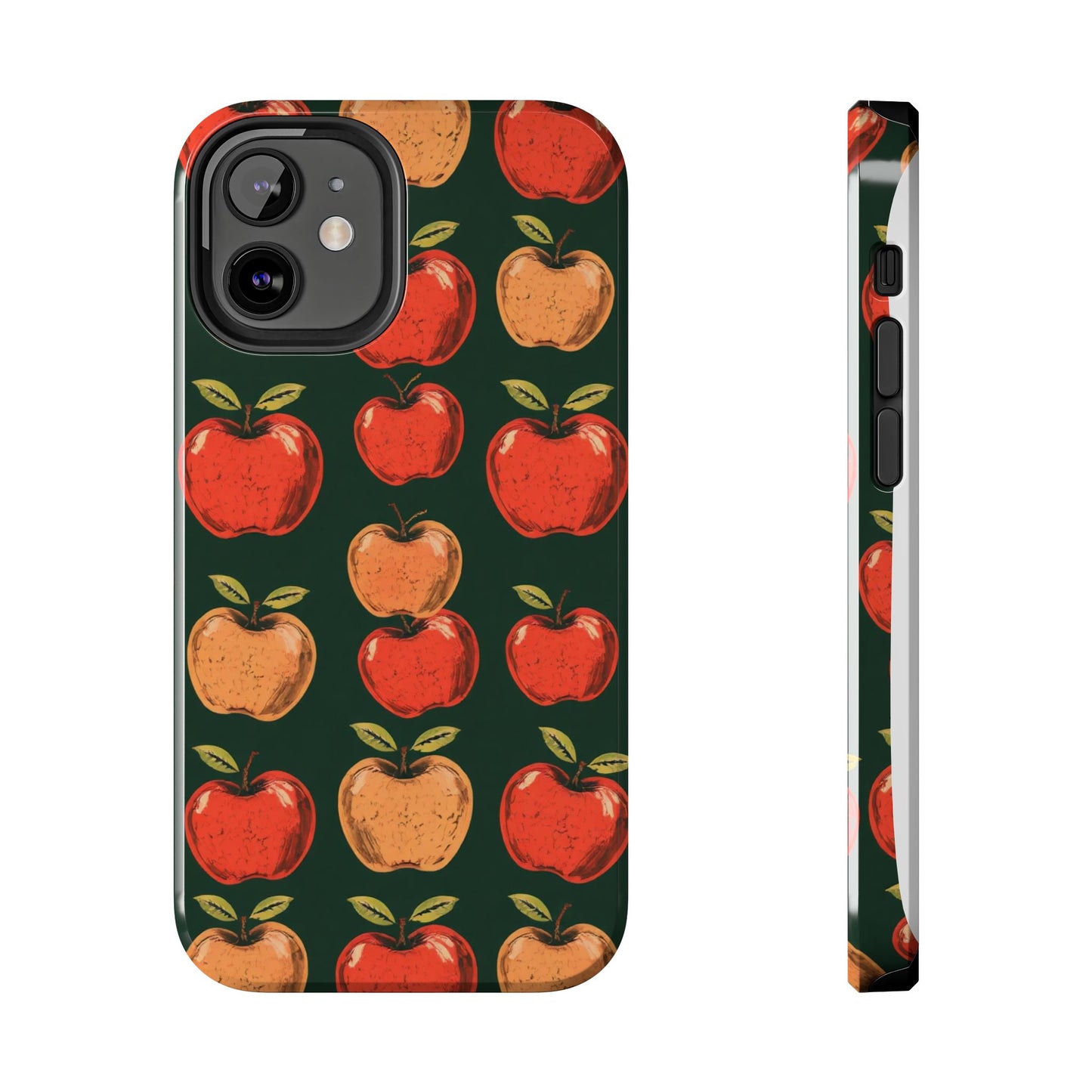 Apple Retro Pattern Tough Phone Case - Durable, Stylish, and Protective for Everyday Use - for iPhone