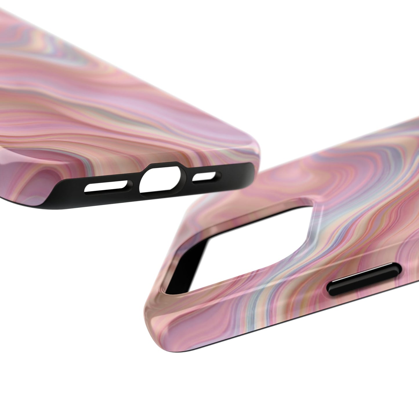 Stylish Tough Phone Cases - Abstract Pink Marble Design