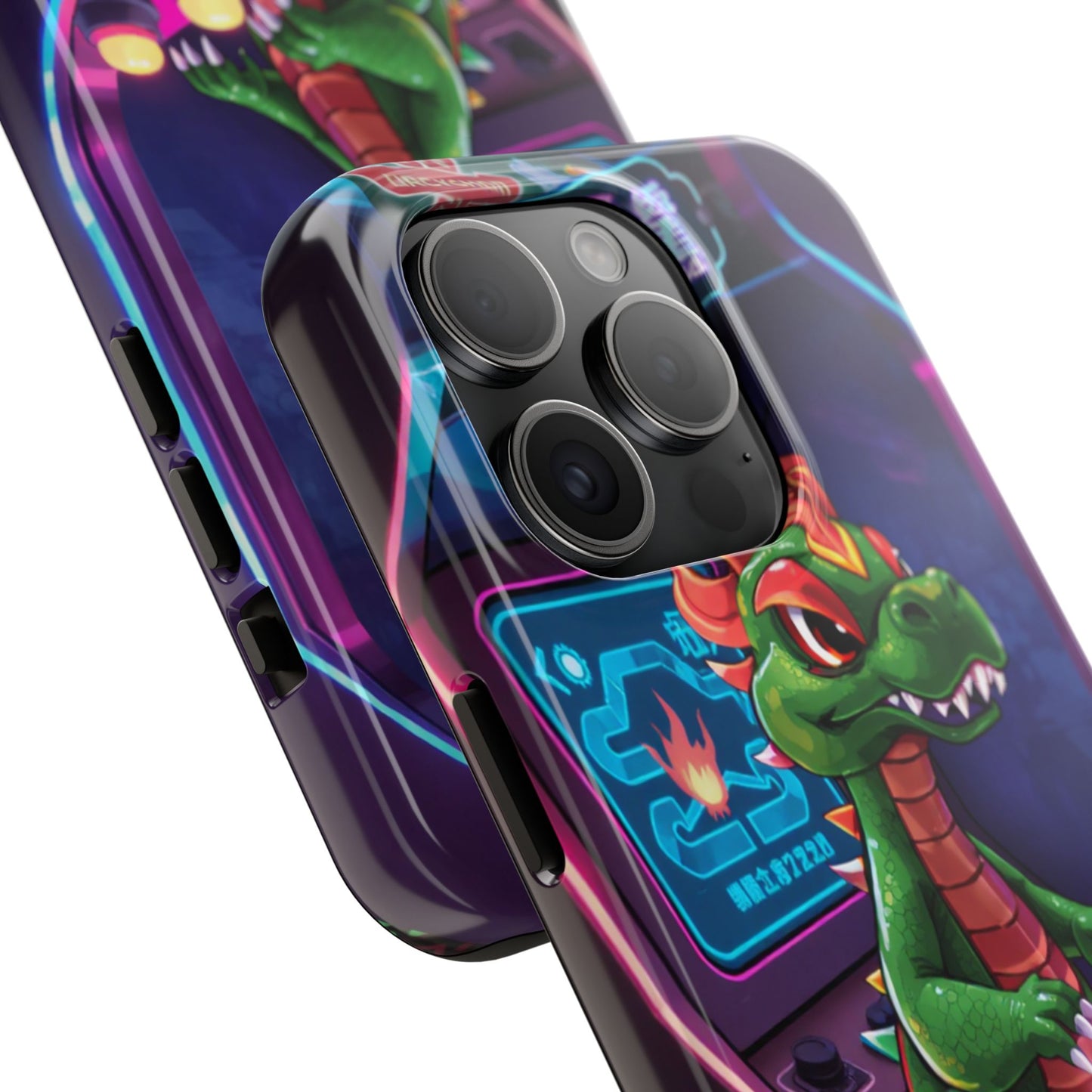 Retro Gamer Tough Phone Case with Dragon Design