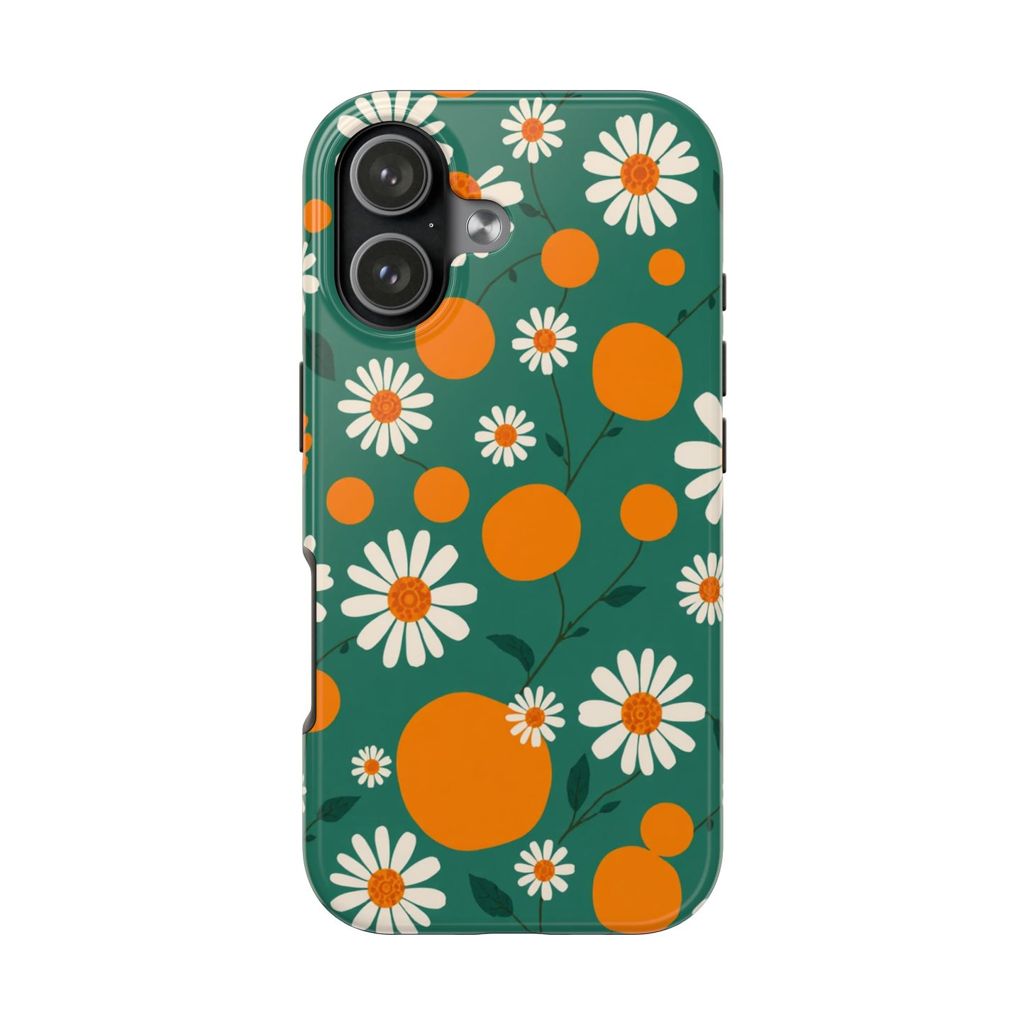Floral Tough Phone Case - Daisy & Orange Design