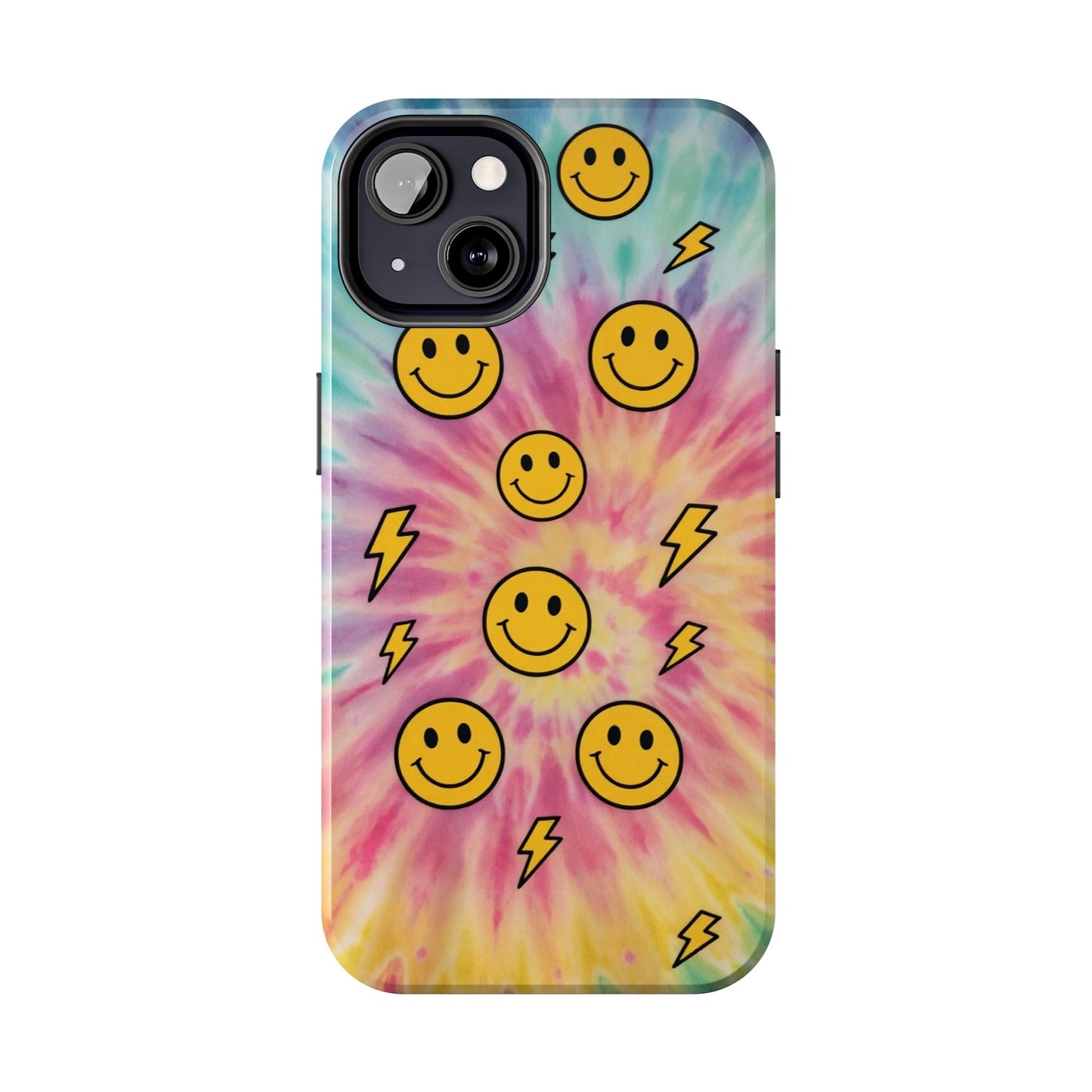 Colorful Smiley Lightning Tough Phone Case - Fun & Durable
