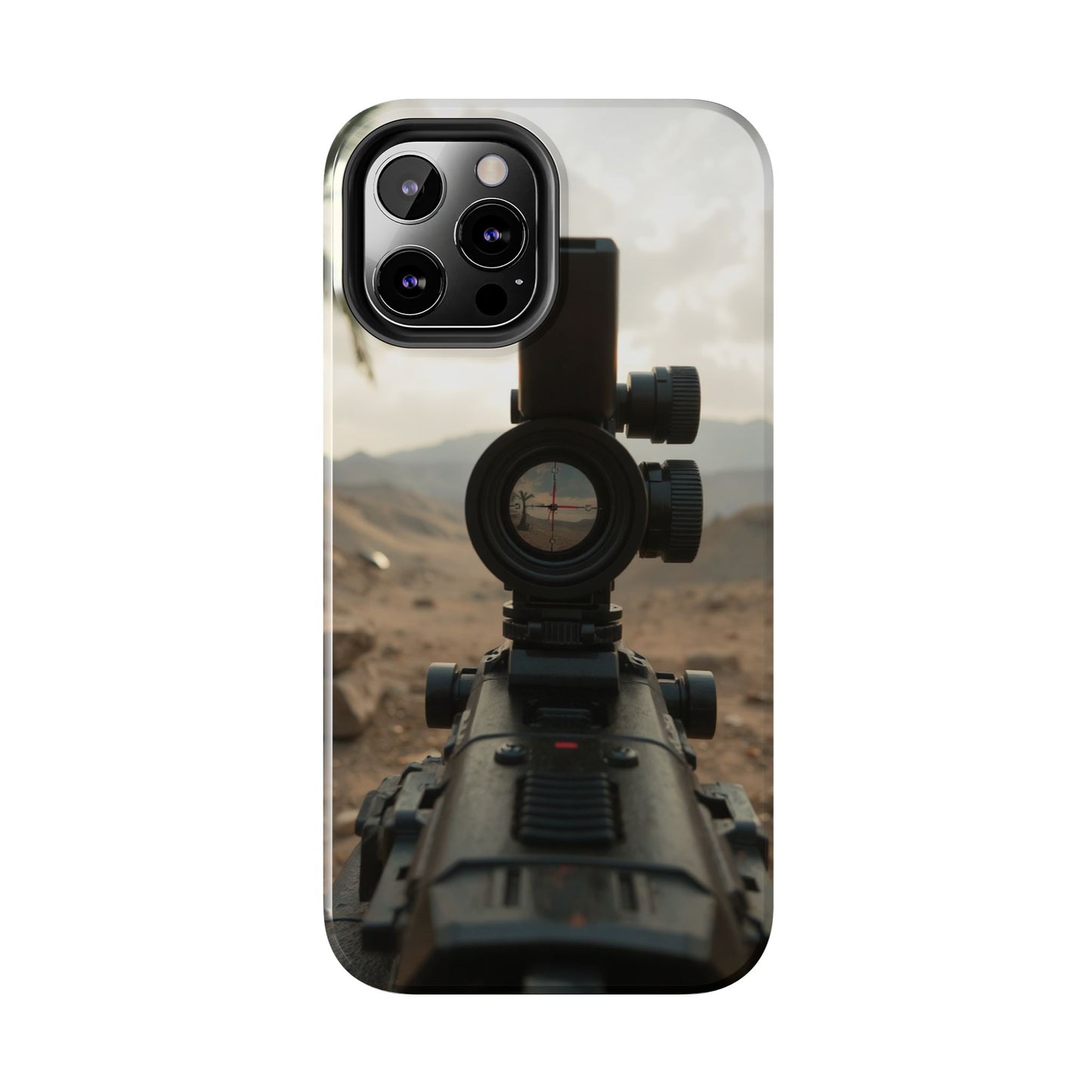 Tough Phone Case with Sniper Scope Design - Durable & Stylish Protection for Outdoors Enthusiasts