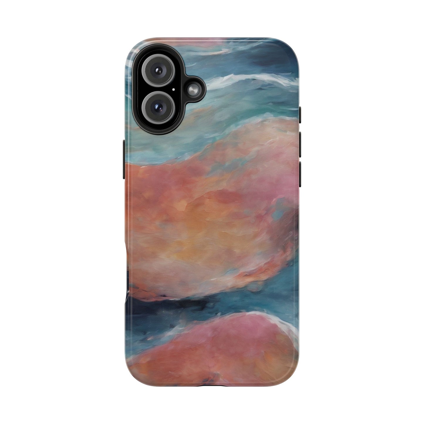 Artistic Painted Sea Tough Phone Case - Abstract Waves Design - for iPhone
