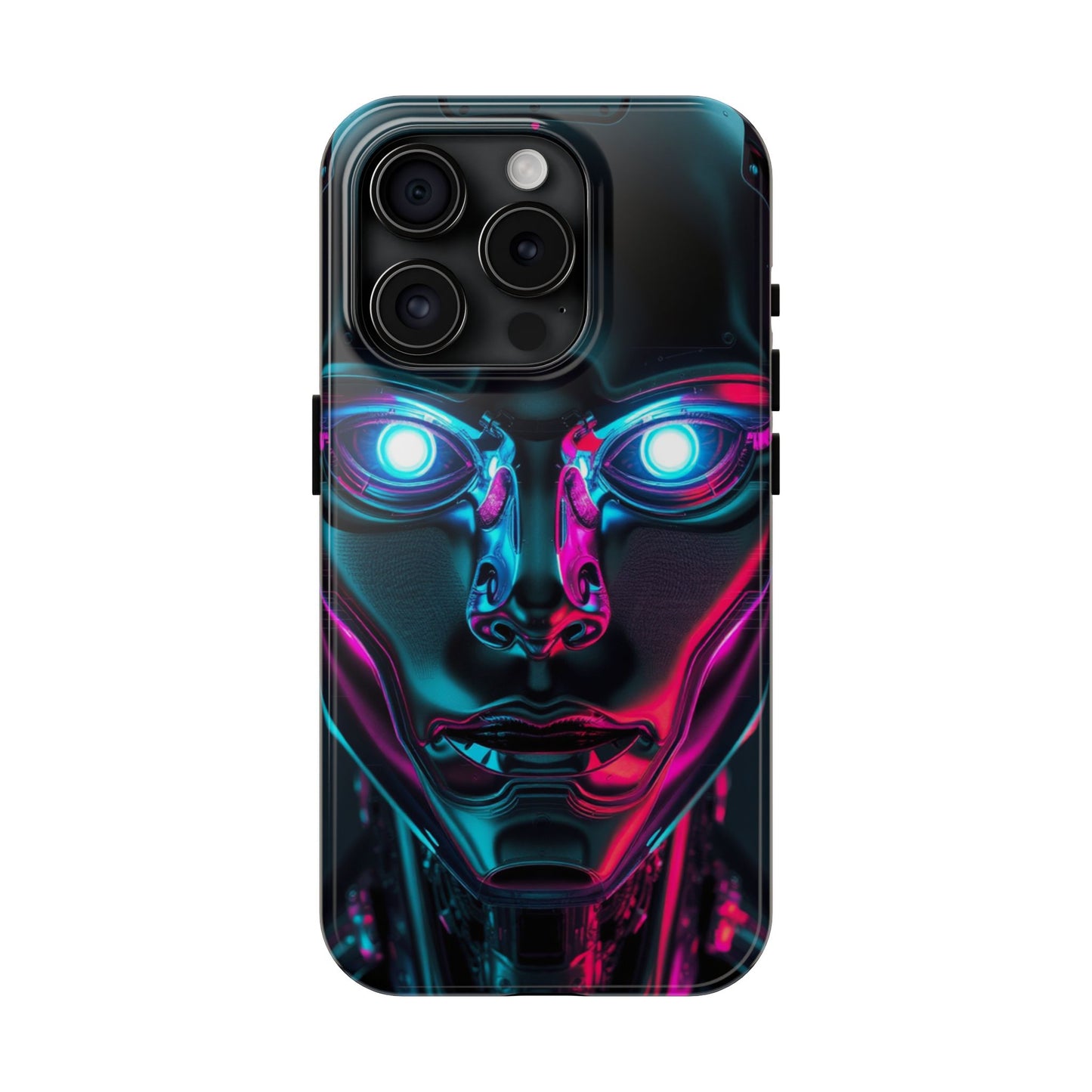 Futuristic Phone Case, Tough Phone Cover, Cyberpunk Style, Robot Design, Gift for Tech Lovers, Unique Phone Accessories