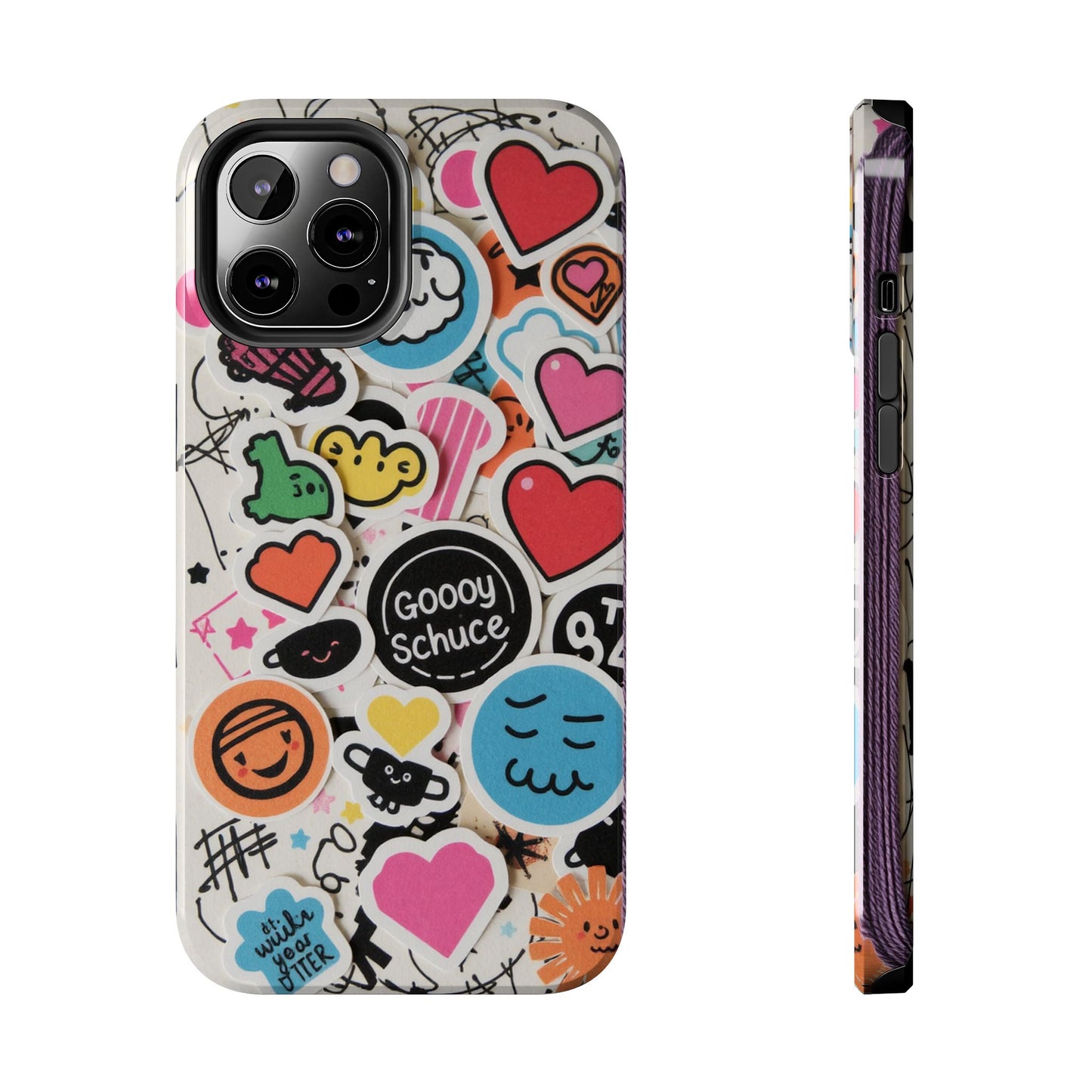 Colorful Stickers Phone Case - Fun & Trendy Tough Phone Cases