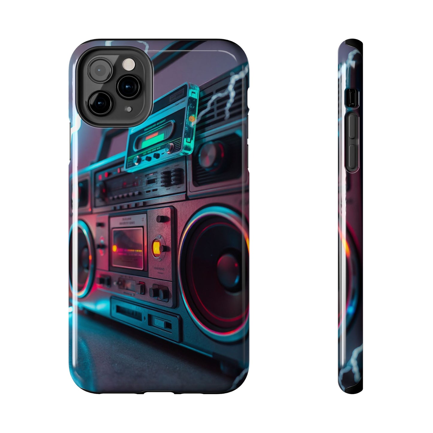 Retro Boombox Tough Phone Case – Vibrant Protection for Music Lovers