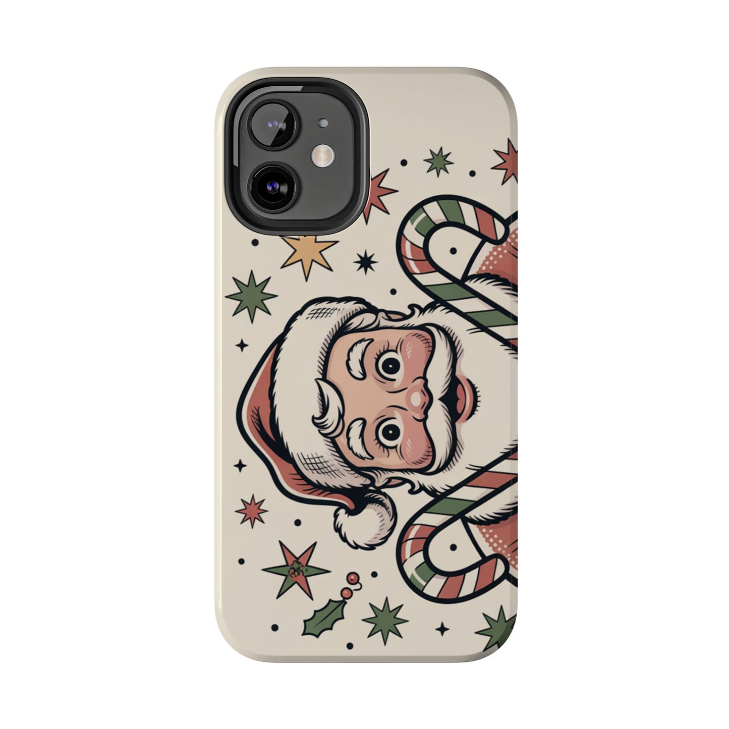 Retro Santa Tough Phone Case - Festive Holiday Design