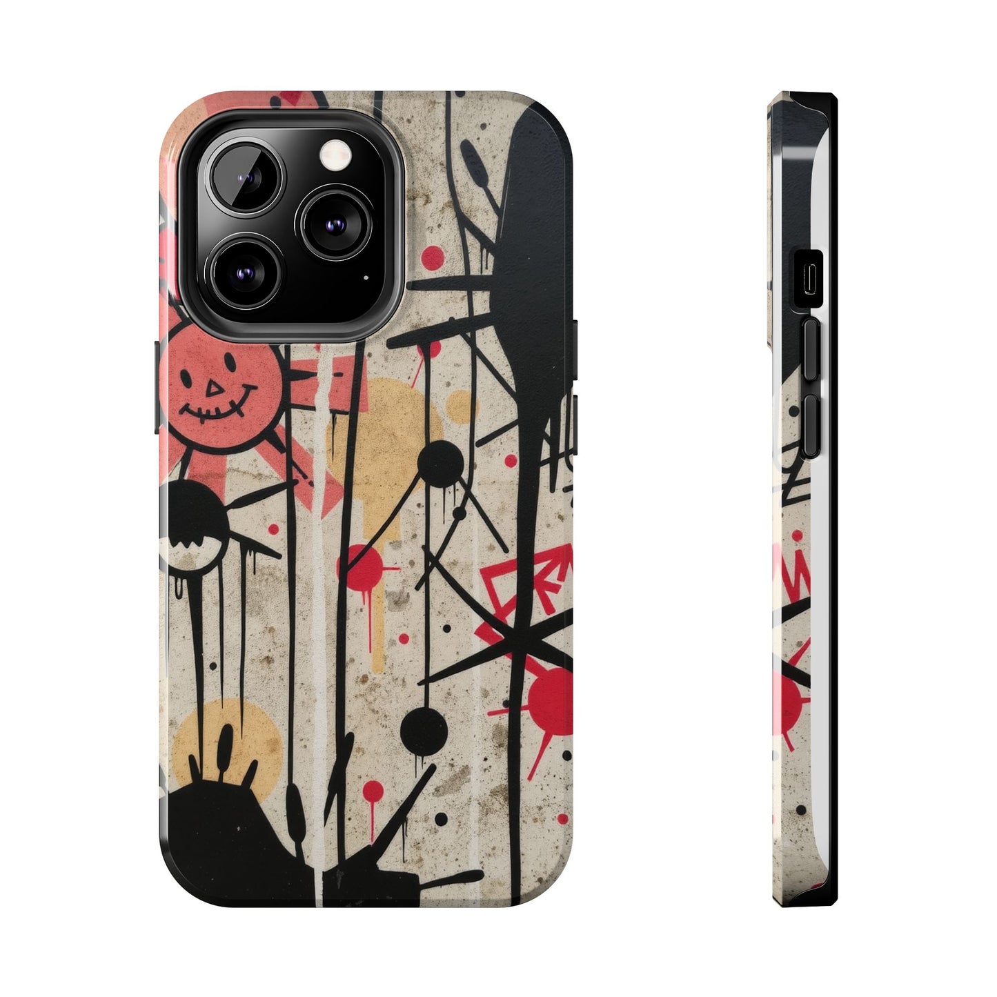 Artistic Tough Phone Case - Abstract Fun Grafitti Design for Protective Style - for iPhone