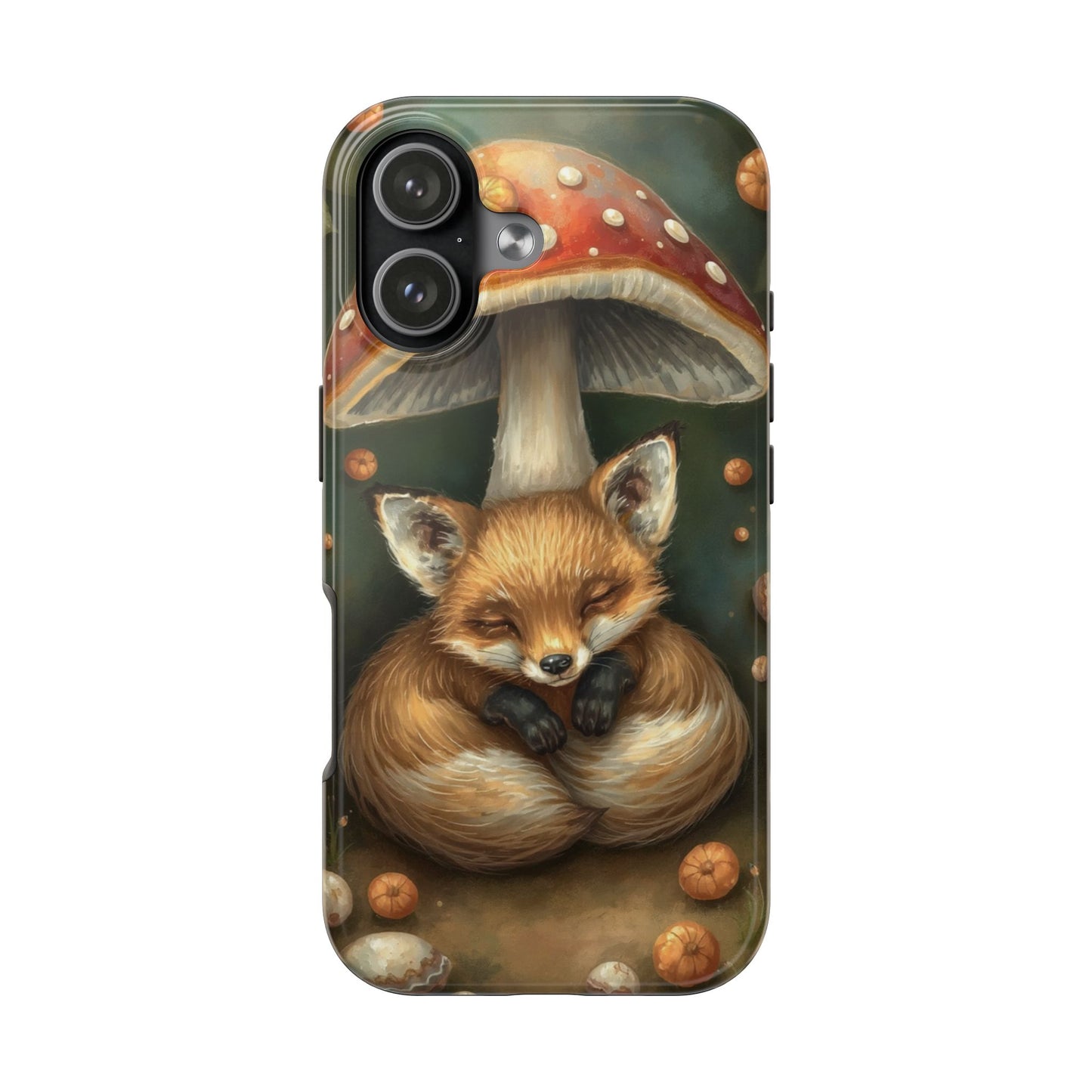 Cute Fox & Mushroom Phone Case - Tough Protective Cover
