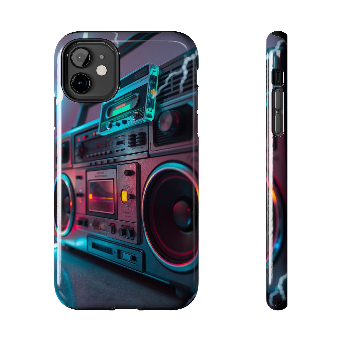 Retro Boombox Tough Phone Case – Vibrant Protection for Music Lovers