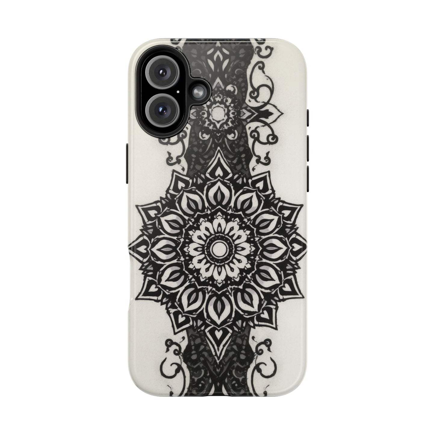Stylish Tough Phone Cases with Dark Mandala Design - Durable and Unique Protection - for iPhone
