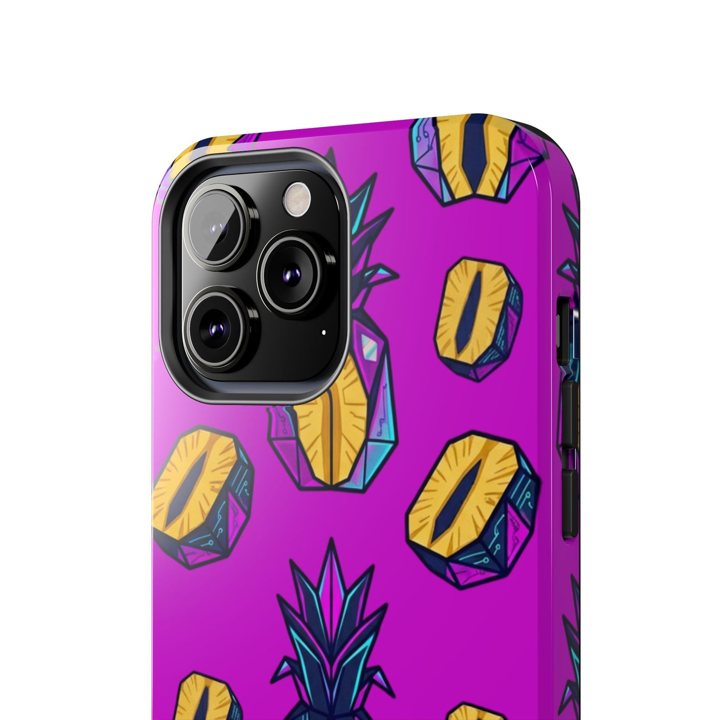 Cyberpunk Origami Pineapple iPhone Case