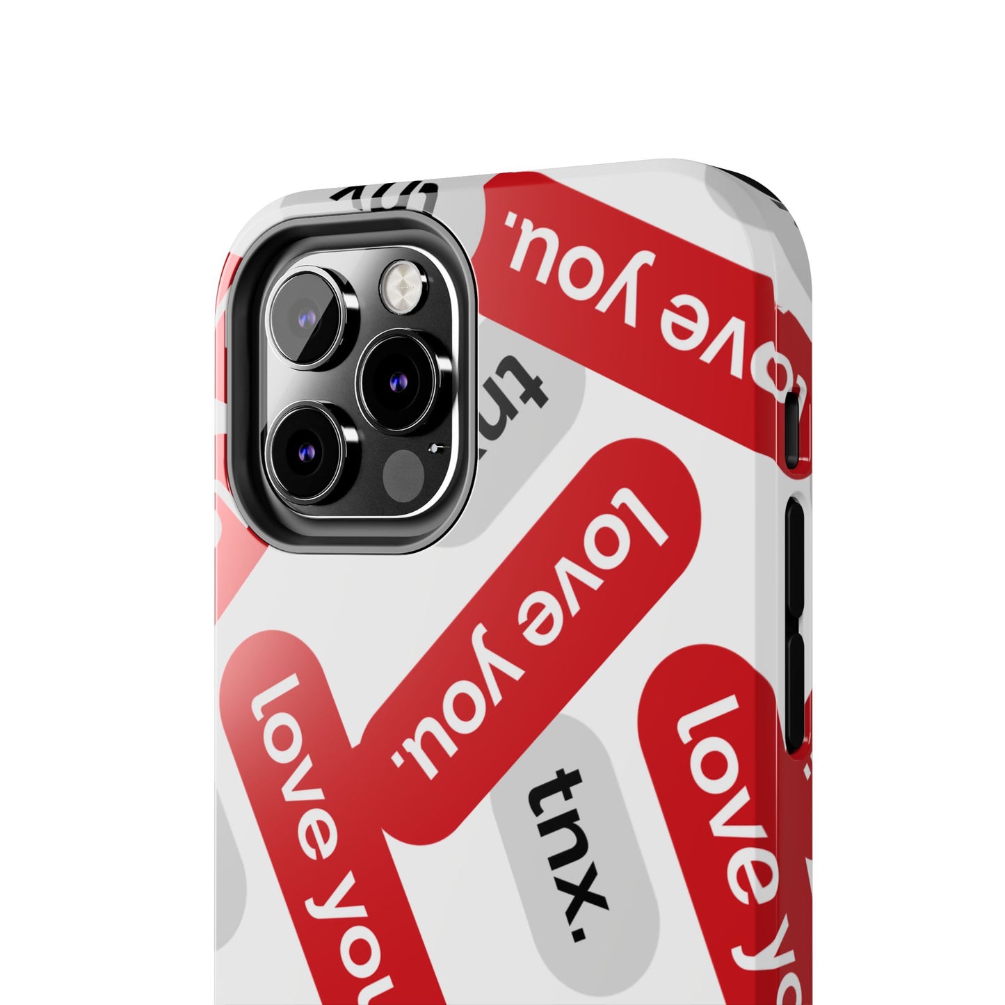 Love You&Tnx Tough Phone Case - Stylish and Protective for iPhone