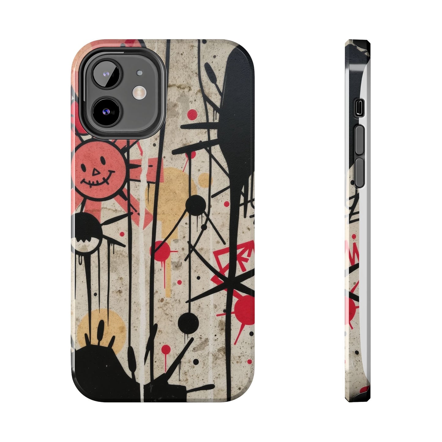Artistic Tough Phone Case - Abstract Fun Grafitti Design for Protective Style - for iPhone