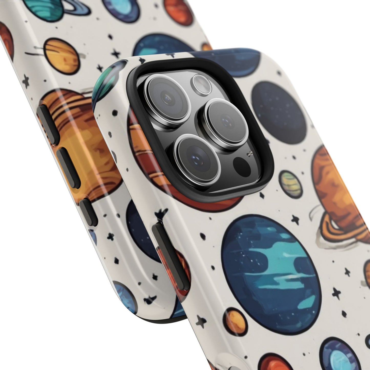 Cosmic Galaxy Tough Phone Case - Planetary Cartoon Design - for iPhone