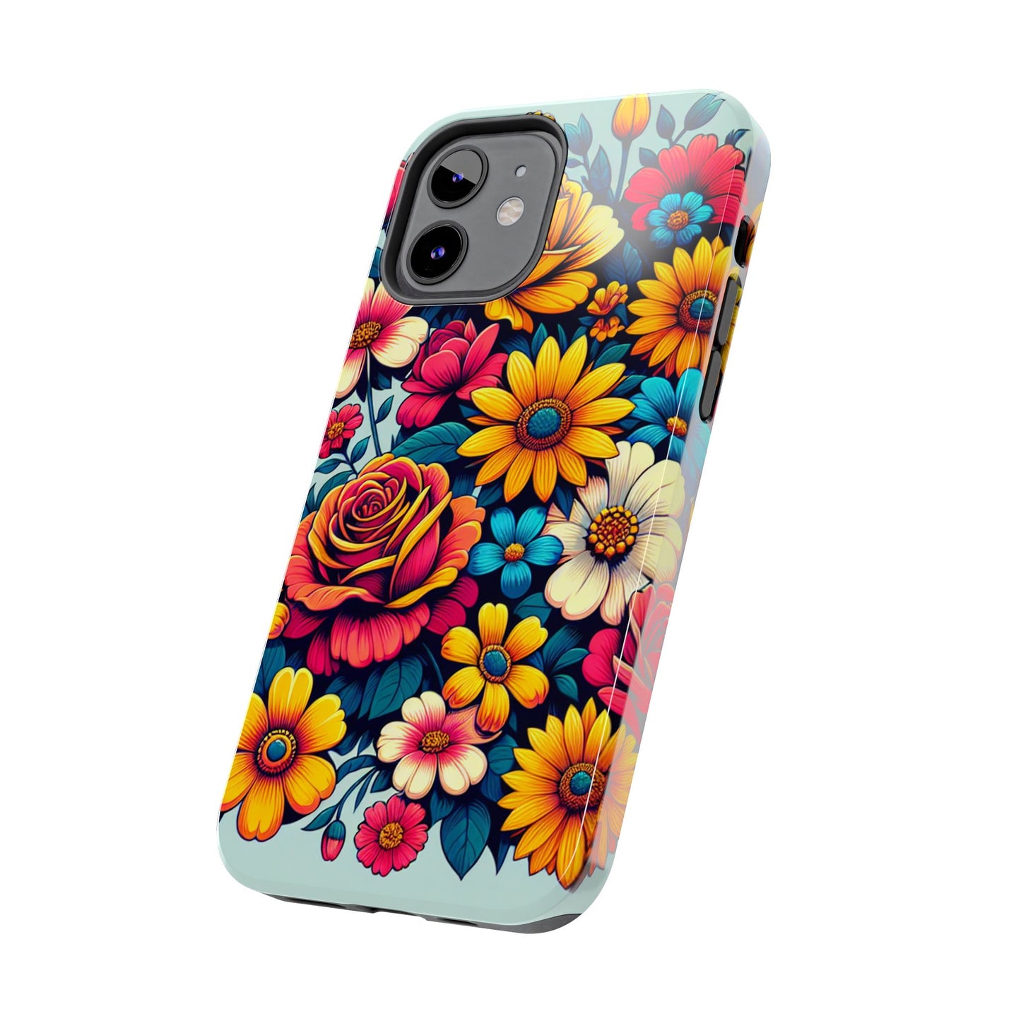 Vibrant Floral Tough Phone Case - Colorful Flower Design - for iPhone