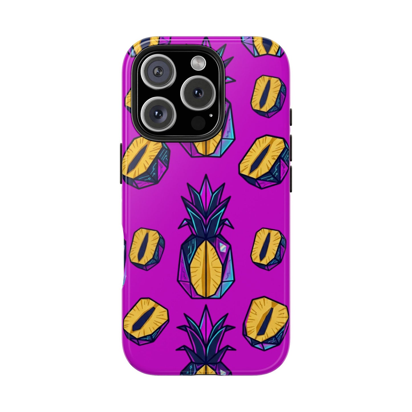 Cyberpunk Origami Pineapple iPhone Case