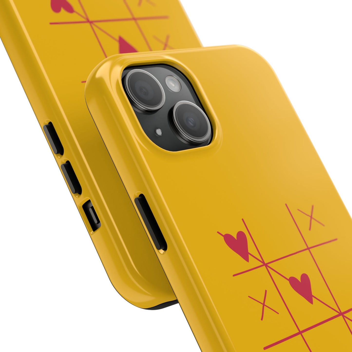 Heart Game Tough Phone Case - Fun Yellow Design for Gamers & Loved Ones - for iPhone