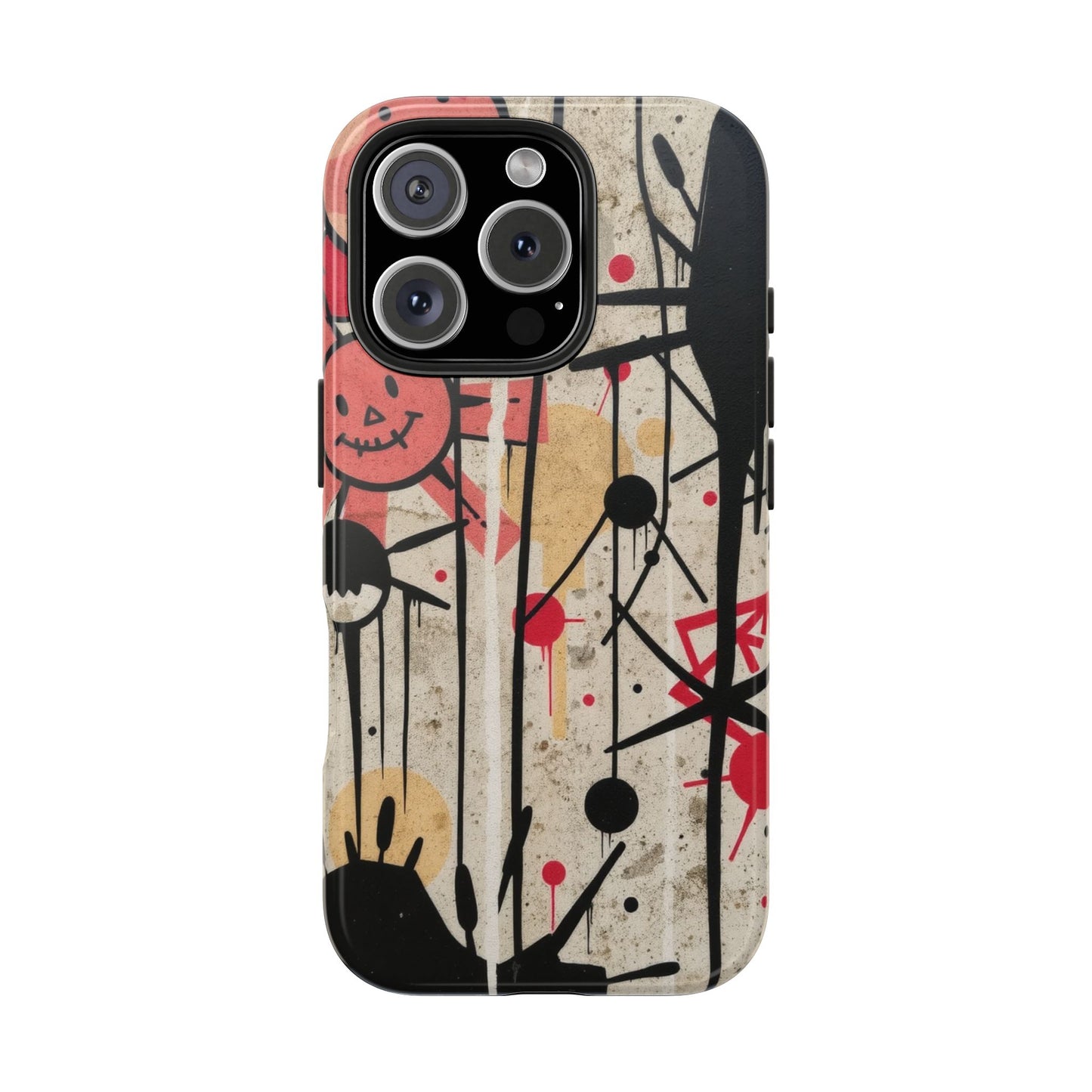 Artistic Tough Phone Case - Abstract Fun Grafitti Design for Protective Style - for iPhone