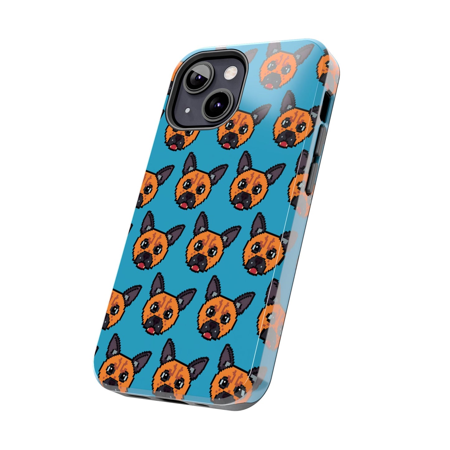 Cute Orange Dog Pixel Art Pattern Tough Phone Case - Fun & Durable Protection - for iPhone