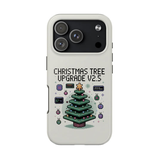 Christmas Tree Upgrade Tough iPhone Case - Pixel Art Design