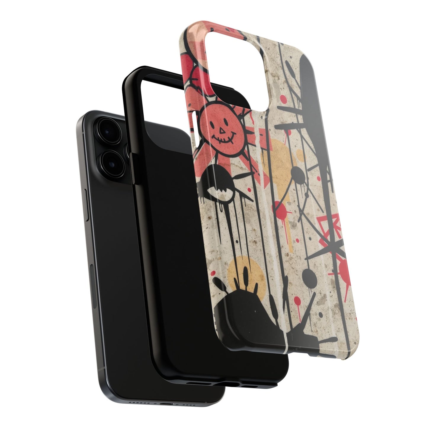 Artistic Tough Phone Case - Abstract Fun Grafitti Design for Protective Style - for iPhone