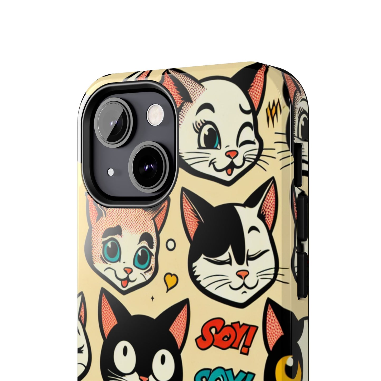 Playful Cat-Themed Tough Phone Case - Pet Pattern - for iPhone