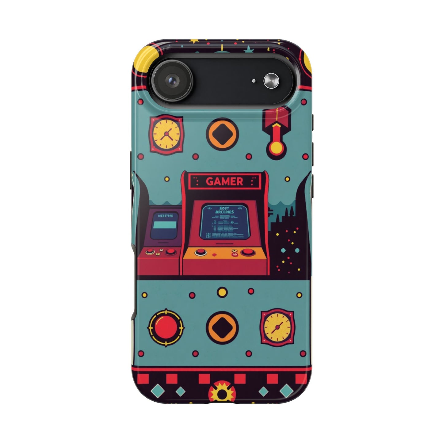 Retro Gamer Tough Phone Case - Vibrant Arcade Design for Gaming Enthusiasts - for iPhone
