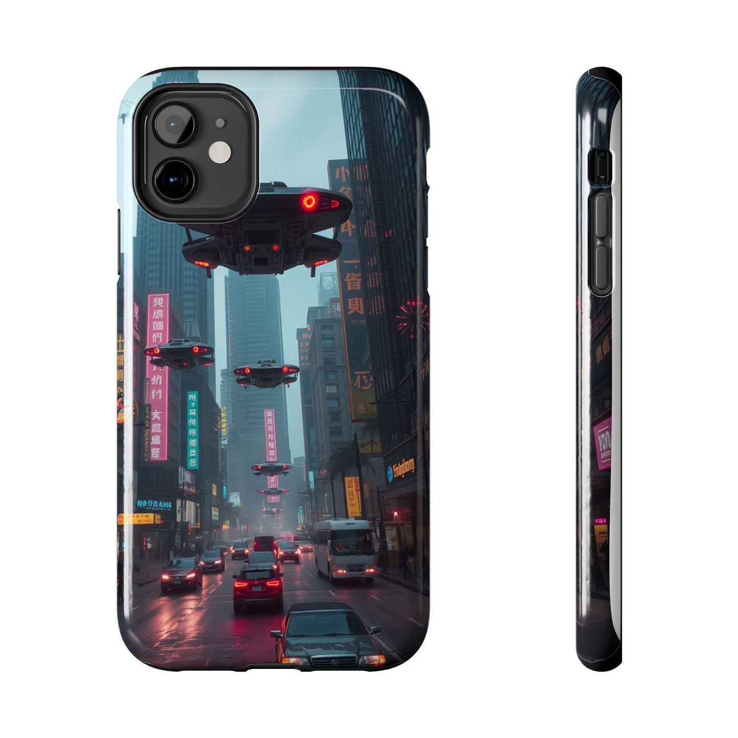Futuristic City Tough Phone Case - Sci-Fi Design for Urban Explorers