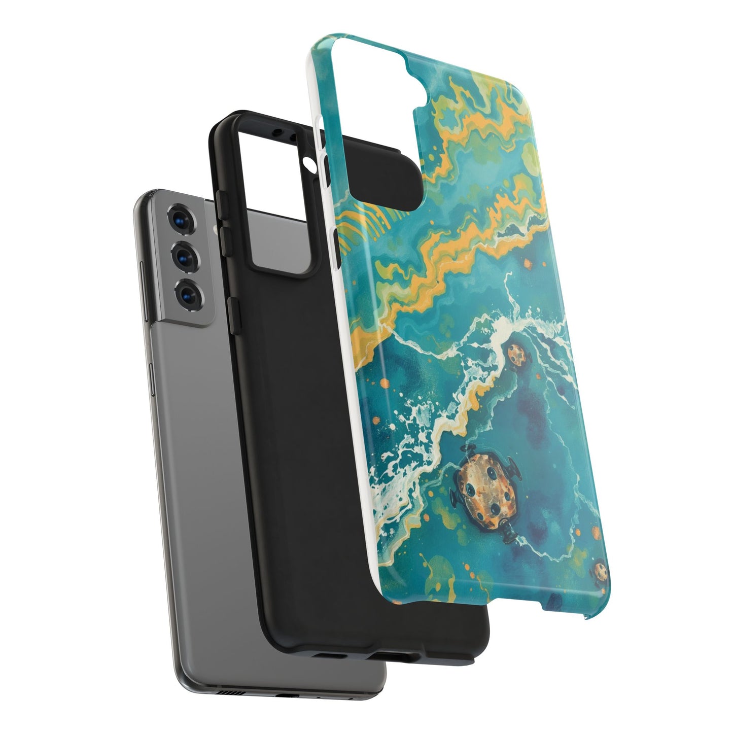Ocean Wave Tough Phone Case – Durable Protection with Abstract Art Design