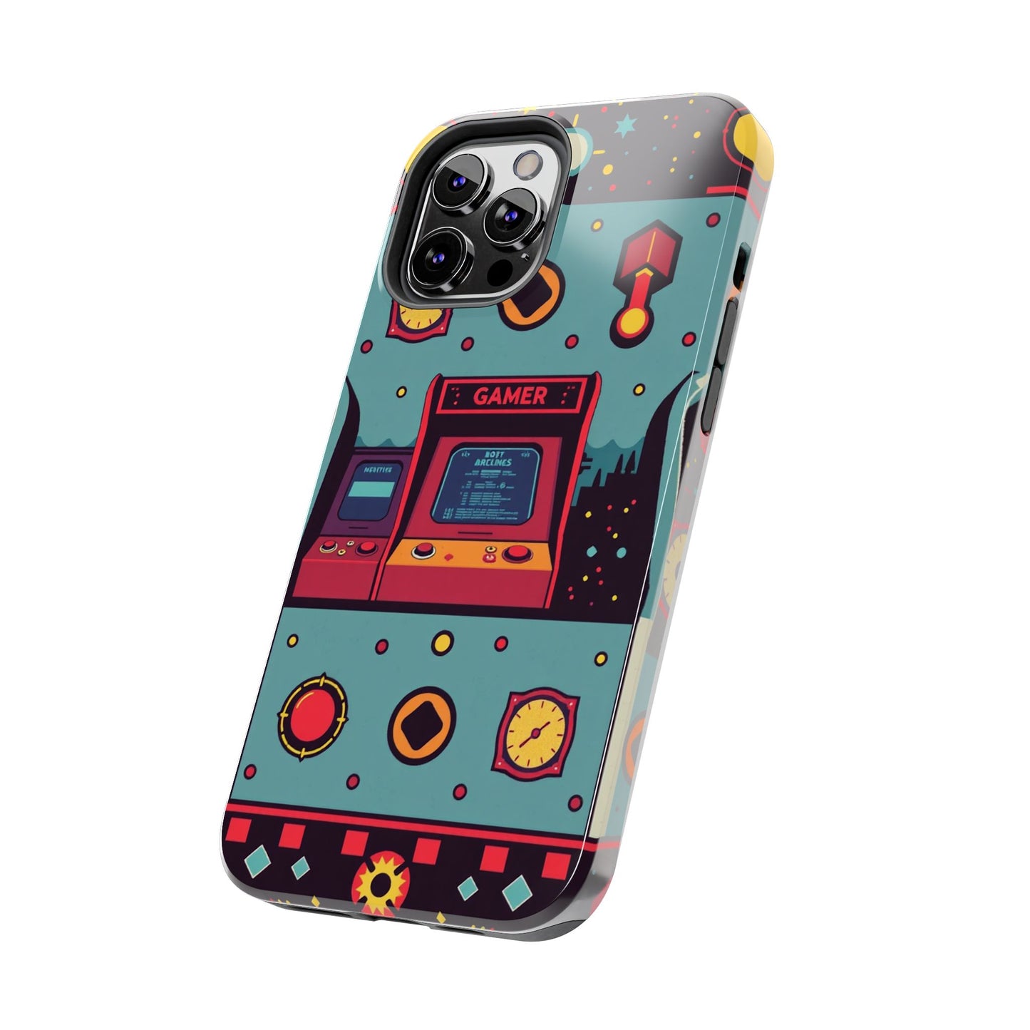 Retro Gamer Tough Phone Case - Vibrant Arcade Design for Gaming Enthusiasts - for iPhone