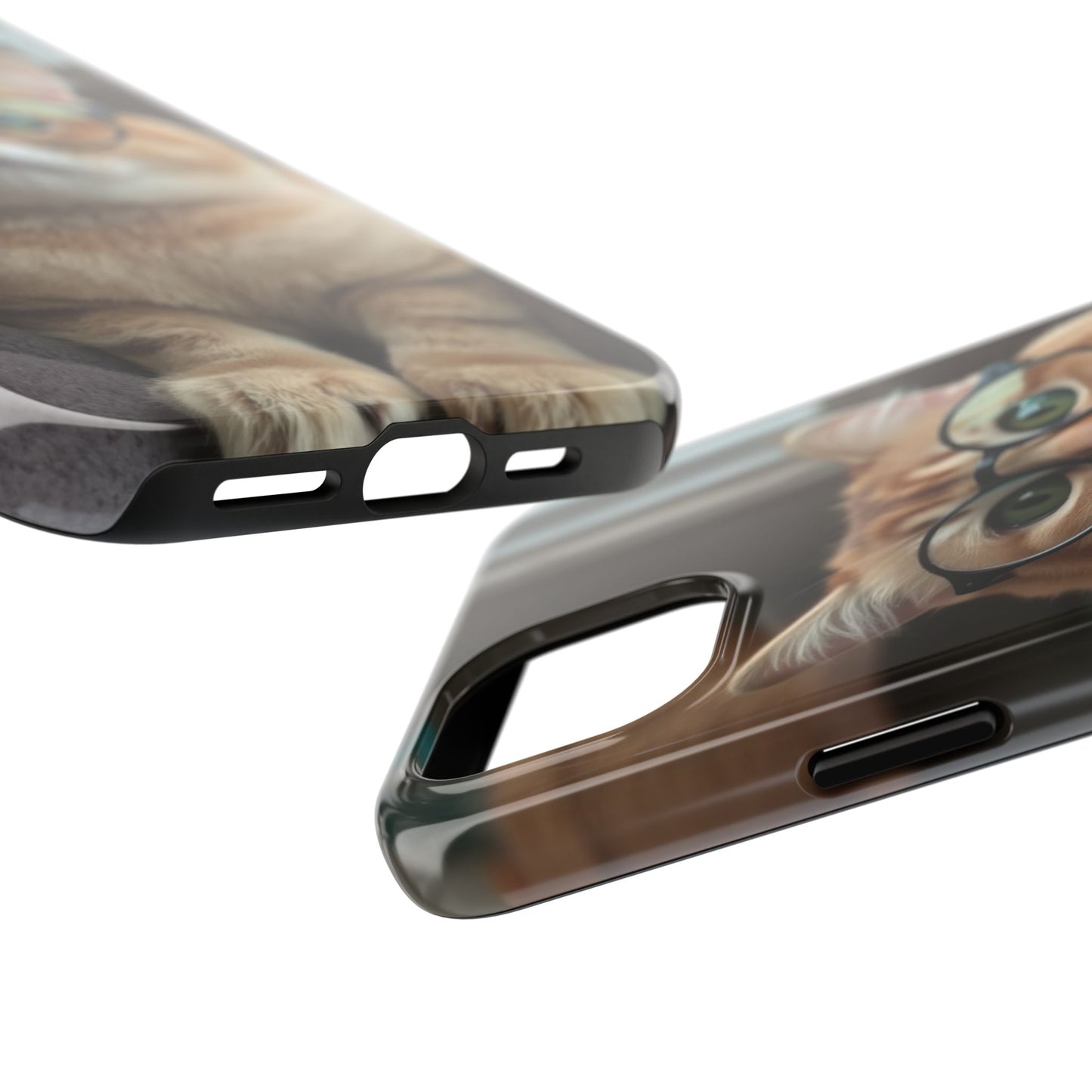 Cute Cat Glasses Tough Phone Case - Fun & Stylish Protection for Cat Lovers
