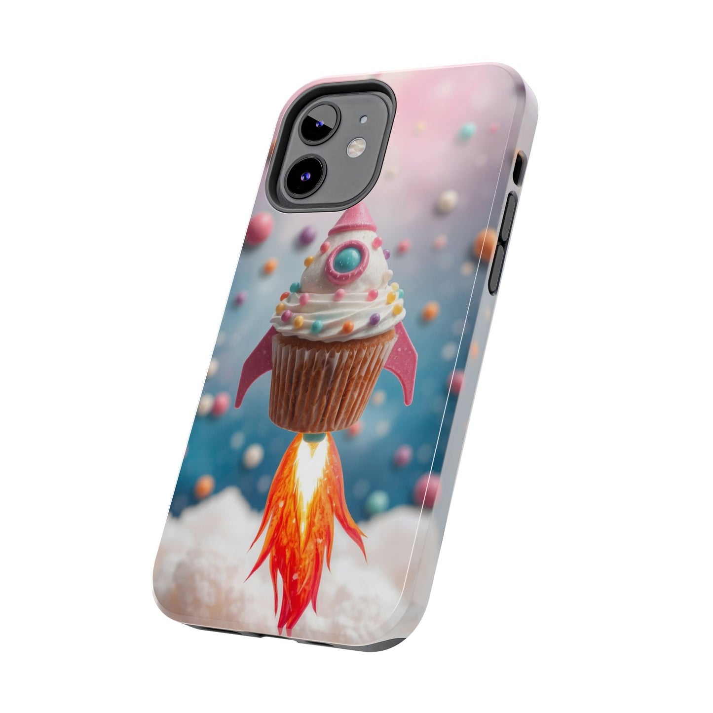 Whimsical Rocket Cupcake Phone Case - Fun Protective Case for Kids and Teens