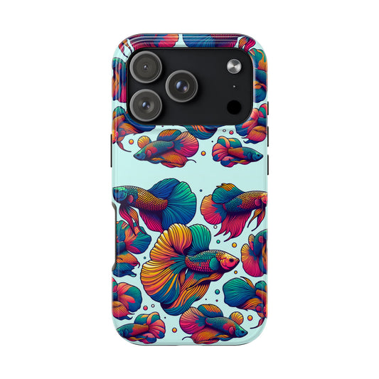 Colorful Fish Pattern Tough Phone Case - Aquatic Lovers - for iPhone