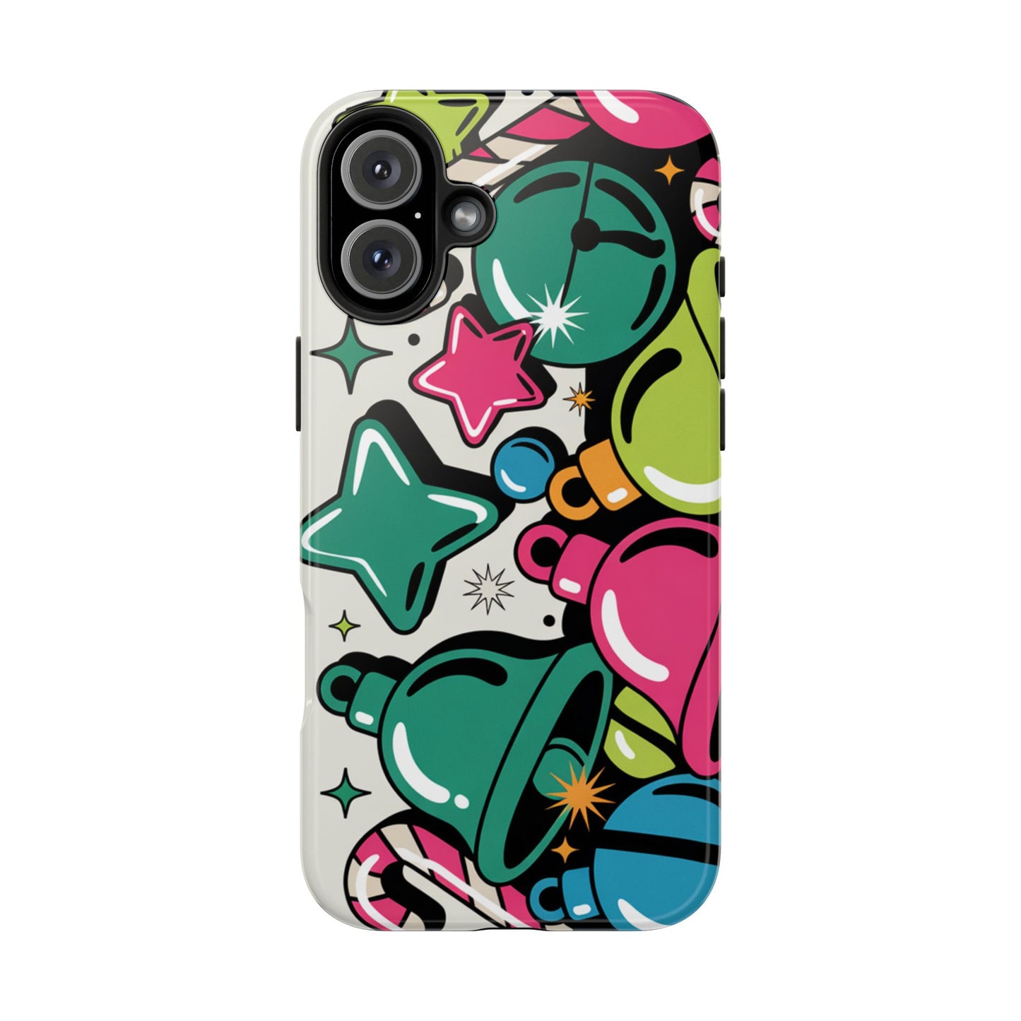 Retro 90's Colorful Bell Pattern Tough Phone Case for iPhones