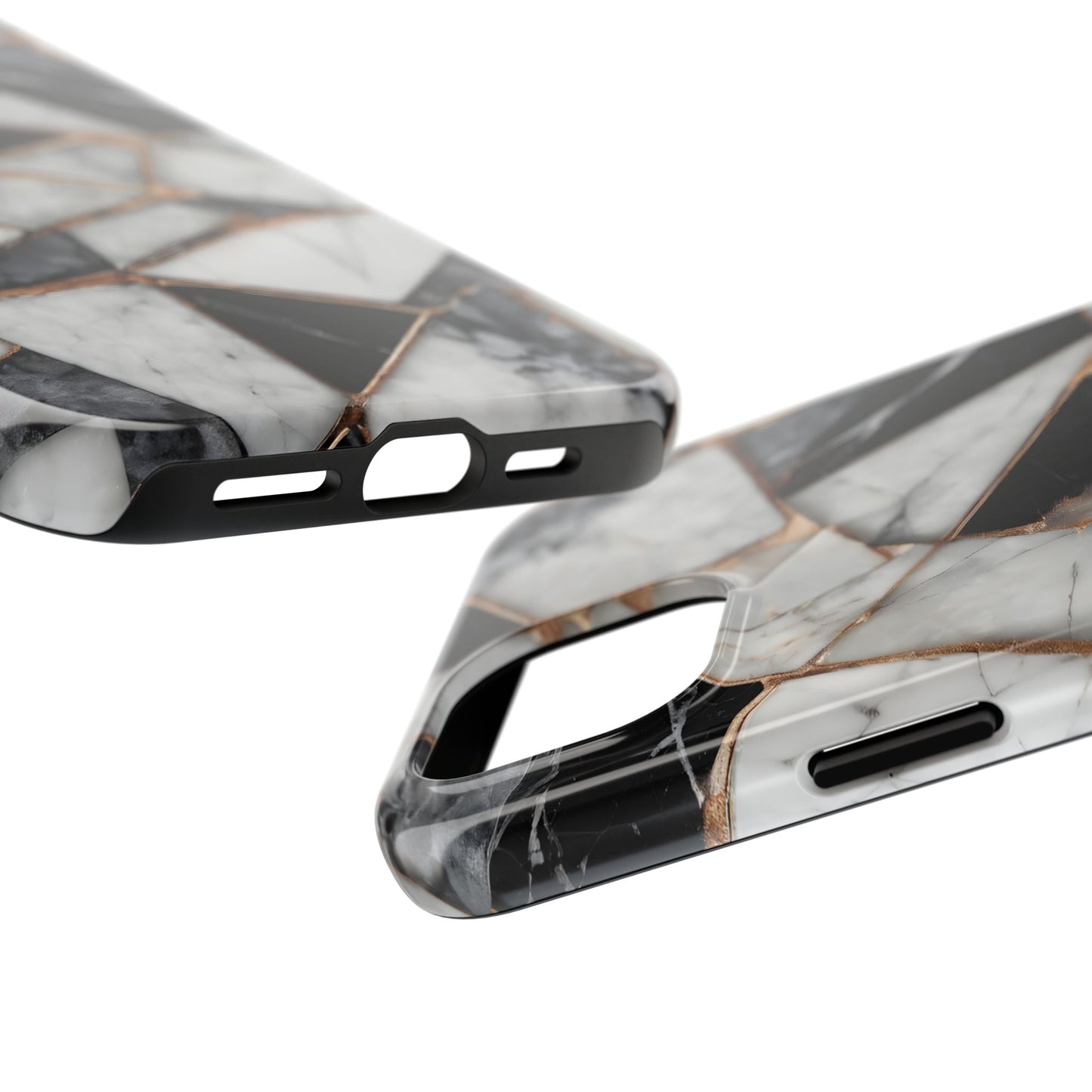 Elegant Marble Tough Phone Case - Stylish Protection for iPhone