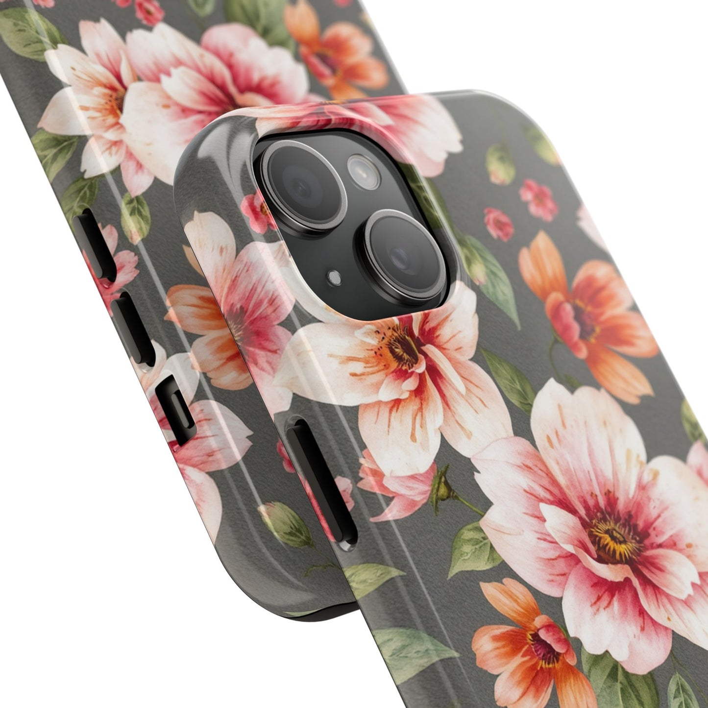 Floral Pink Tough Phone Case - Stylish & Durable Floral Design - for iPhone